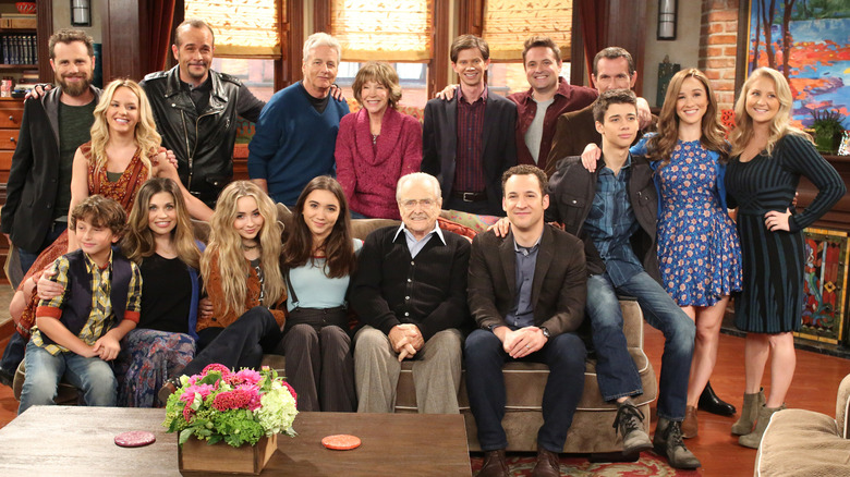 The cast of Girl Meets World in the living room