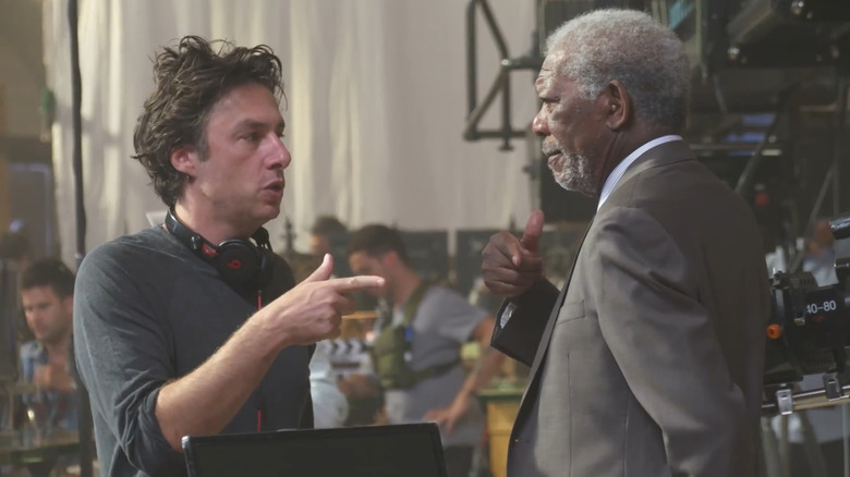 Zach Braff directs Morgan Freeman in a behind the scenes featurette from Going in Style