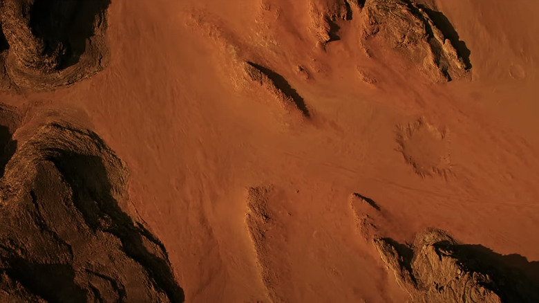 The surface of Mars appears from the top in Mars