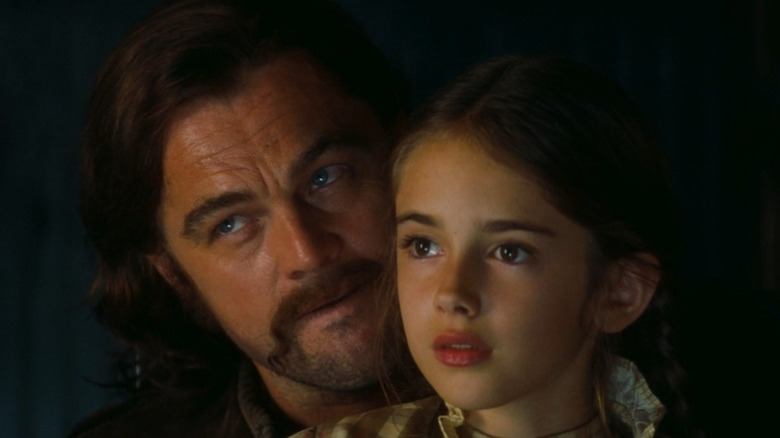 Leonardo DiCaprio as Rick Dalton performs a scene with Julia Butters as Trudi Fraser on Bounty Law in Once Upon a Time... in Hollywood