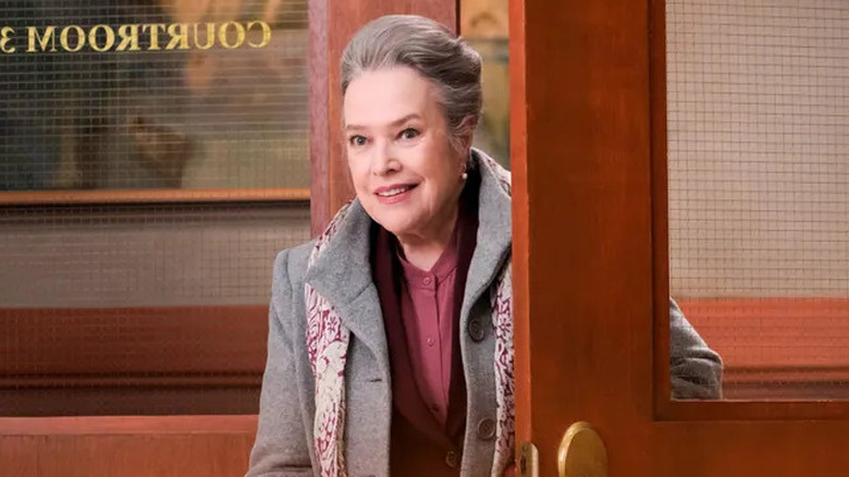 Kathy Bates as Madeline Matlock walking into a courtroom on Matlock
