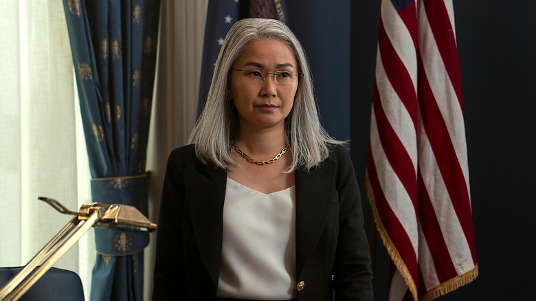 Hong Chau stands in the Oval Office as Diane Farr in The Night Agent