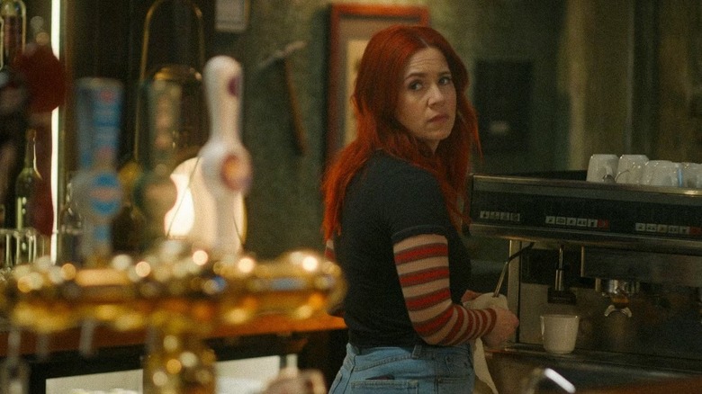 D'arcy works an espresso machine in Resident Alien