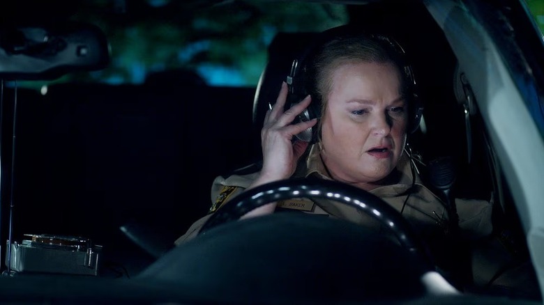Liv listens to a radio broadcast in Resident Alien