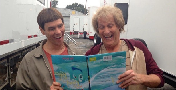Jim Carrey and Jeff Daniels on Dumb and Dumber To set