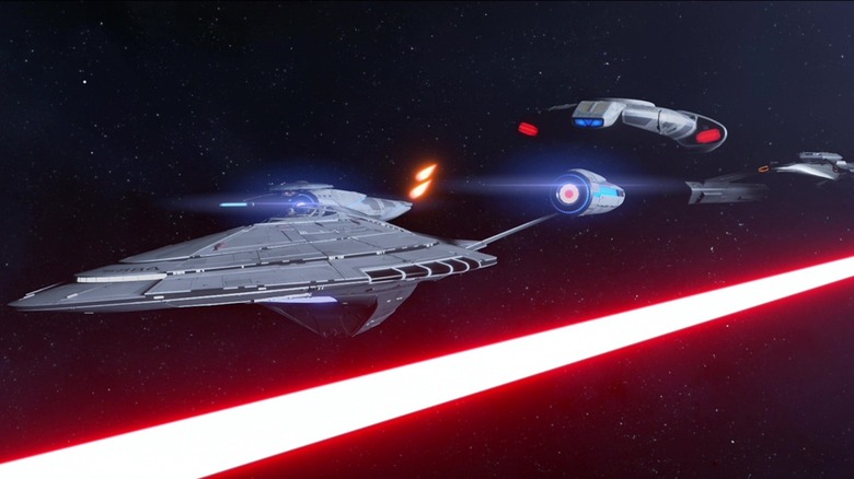 several starships have a close call in Star Trek: Prodigy