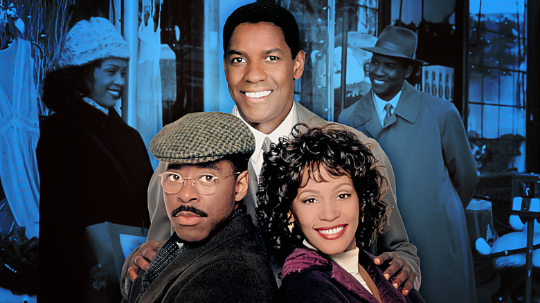 Denzel Washington's Dudley watches over Courtney B. Vance's Henry and Whitney Houston's Julia in 