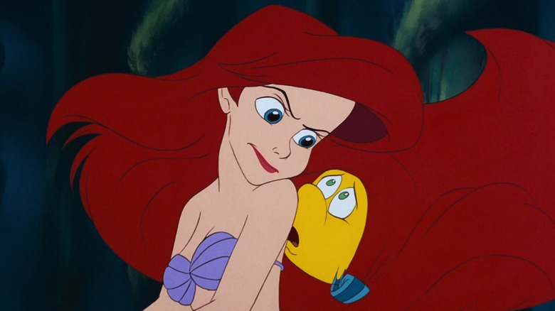 Little Mermaid Ariel scowls at Flounder