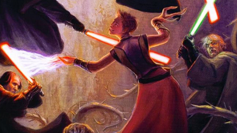The Force god Abeloth fights Jedi and Sith in an image from The Essential Guide to Warfare.