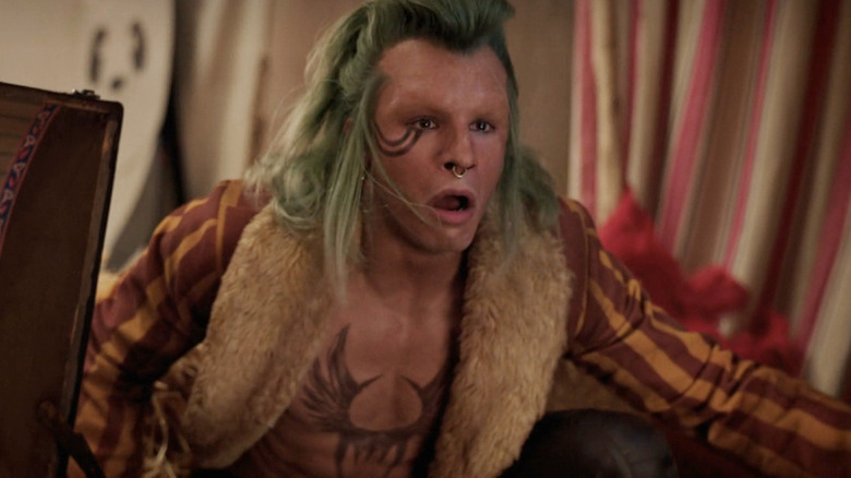 Bartolomeo stares in shock and awe during a battle in One Piece