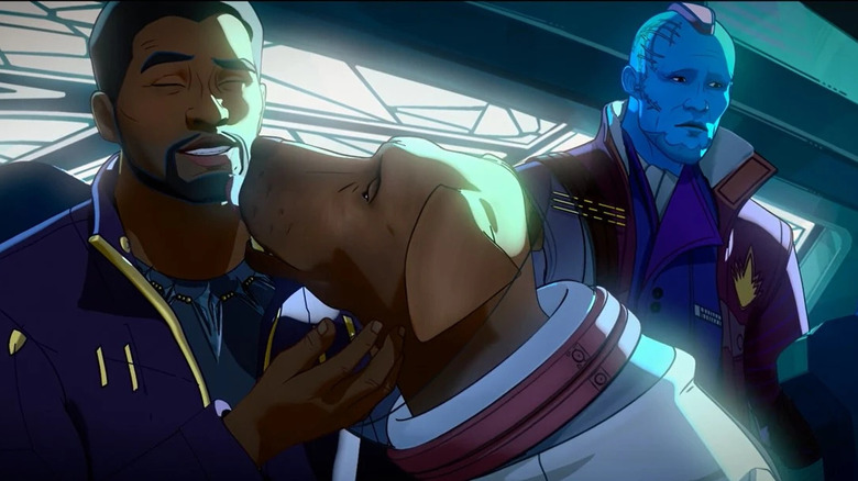 Cosmo licking T'Challa