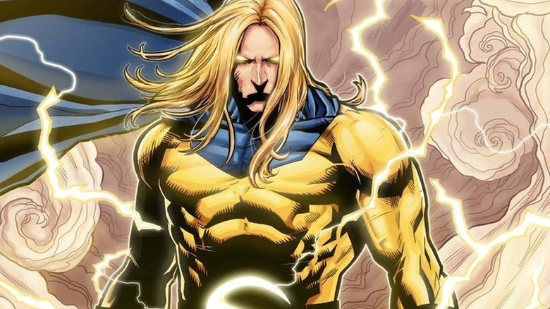 The Sentry with glowing eyes in Marvel comic