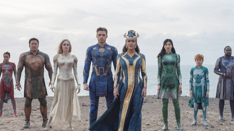 The Eternals standing in formation