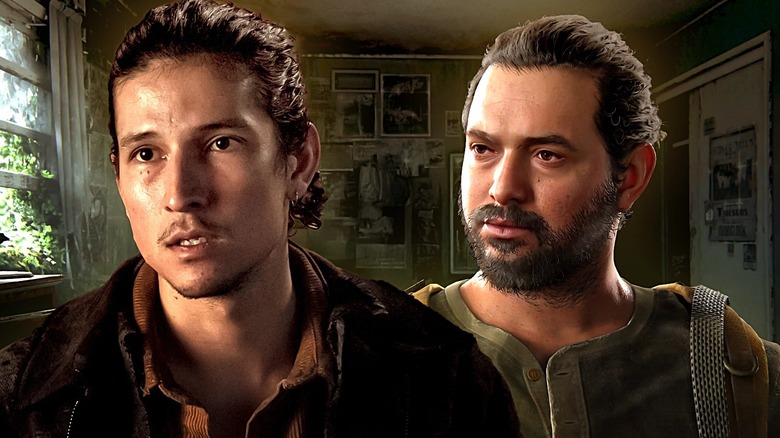 Danny Ramirez as Manny Alvarez in The Last of Us season 2 and Alejandro Edda as the voice of Manny in The Last of Us: Part II