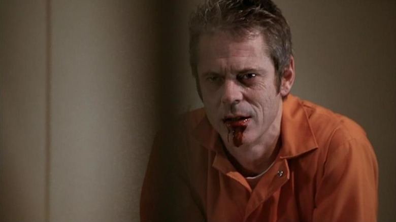 Criminal Minds George Foyet/The Reaper bleeding from the mouth in prison