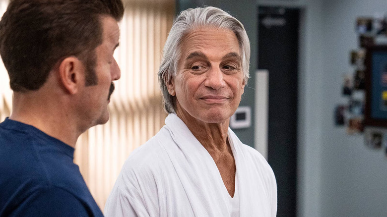 Steve Lemme and Tony Danza as Captain Eddie Penisi Jr and Lawrence in Tacoma FD