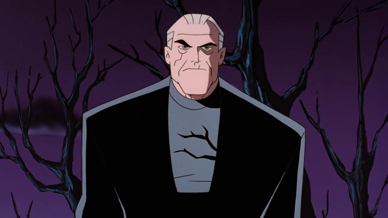 Bruce Wayne walking through dead trees in Batman Beyond season 1