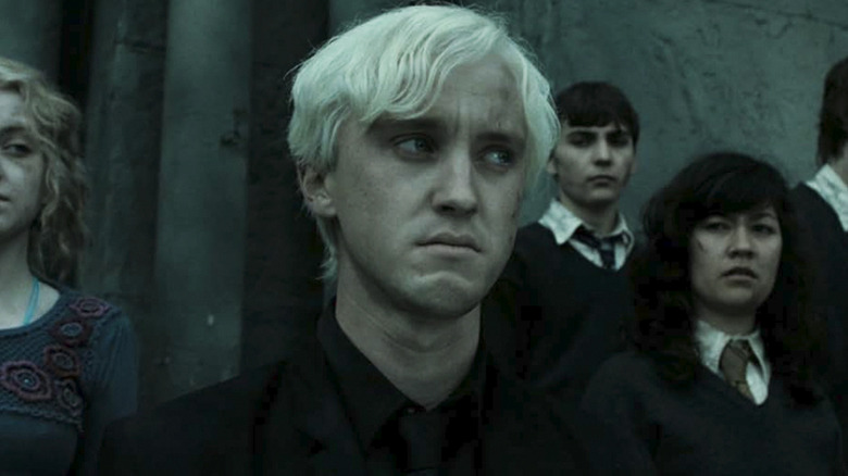 Malfoy with a miserable look on his face in Harry Potter and the Deathly Hallows Part 2