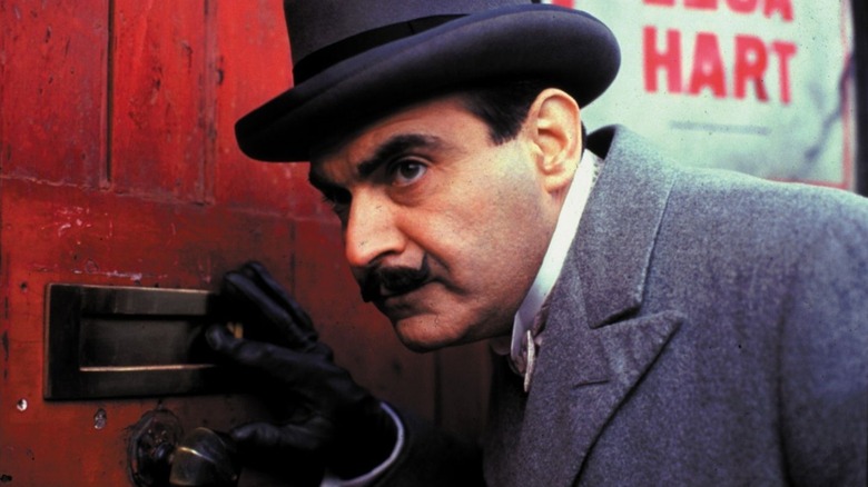 HERCULE PoIROT tends next to the mail slot on Agatha Christie's Poirot.