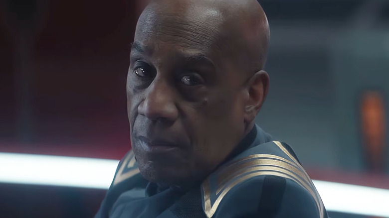 Joe Morton as Admiral Reeger looking concerned in Star Trek: Strange New Worlds