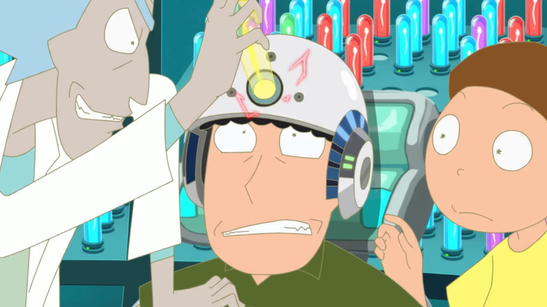 Rick and Morty: The Anime, Rick and Morty doing the mindblower experience with Jerry