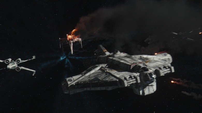 Ahsoka crashing X-wing