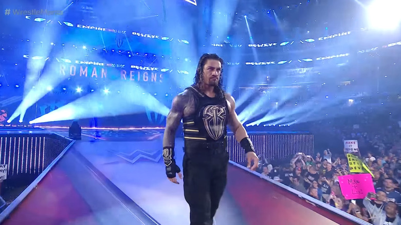 Roman Reigns entering the ring in Wrestlemania 32