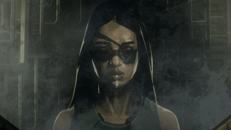 Amber Midthunder as Naru frozen in stasis in the post-credits scene of Predator: Killer of Killers