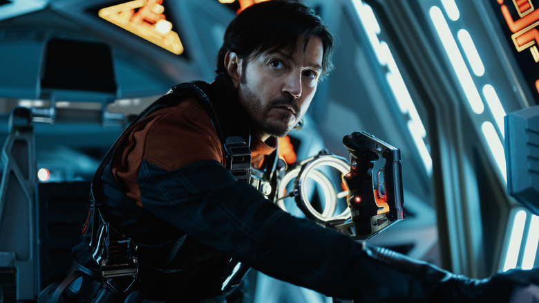 Cassian Andor (Diego Luna) sitting in a pilot's seat in Andor season 2