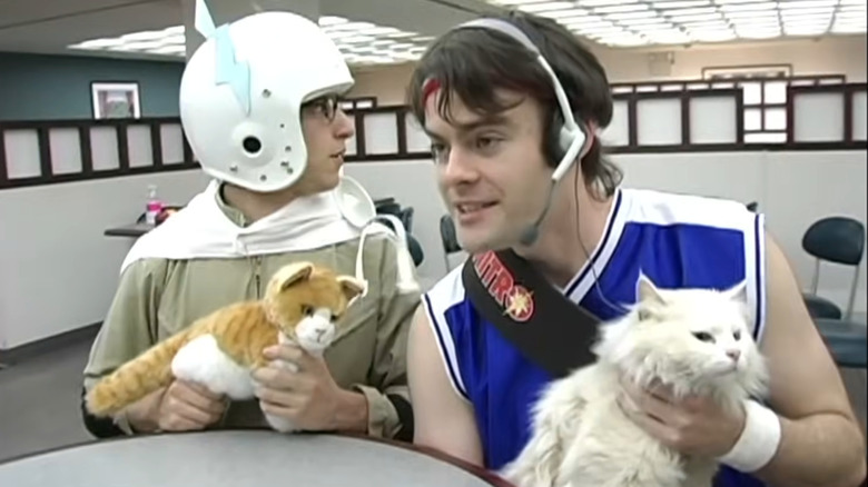 Saturday Night Live, Laser Cats, Samberg and Hader play future warriors using cats shooting lasers from their eyes