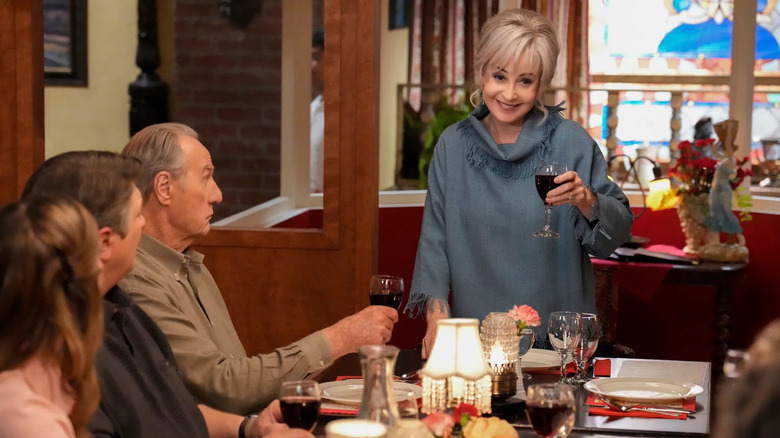 Annie Potts as Connie Meemaw Tucker raising a glass in Young Sheldon