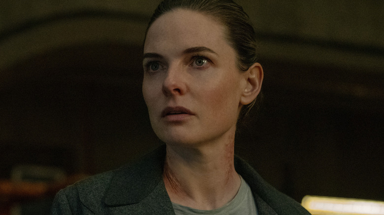 Juliette looks concerned during an emergency in Silo