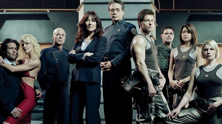 The full cast of Battlestar Galactica.