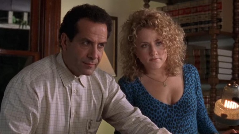 Adrian Monk and Charuna Faling are sitting next to each other on the monk