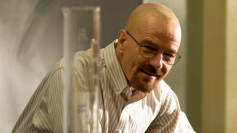 Bryan Cranston as Walter White, looking nefarious, in Breaking Bad