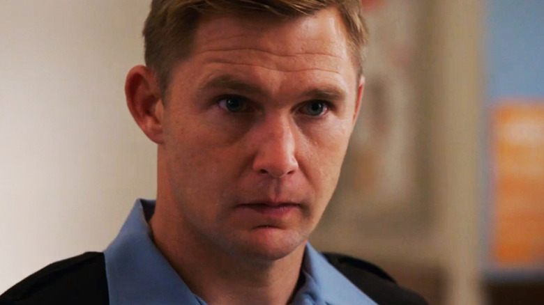 Brian Geraghty's Sean Roman is seen in closeup in Chicago PD