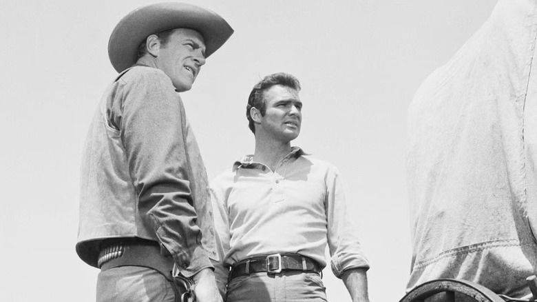 Matt and Quint looking at something
