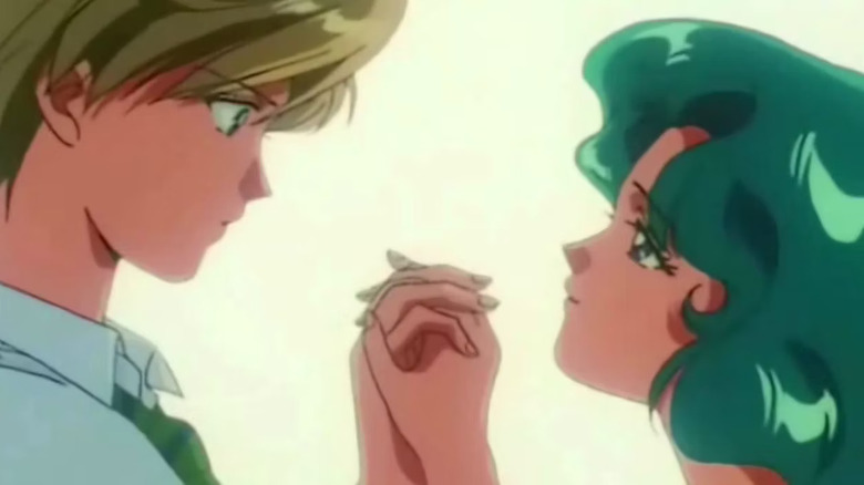 Sailor Uranus and Sailor Neptune holding hands