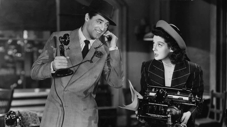 Cary Grant and Rosalind Russell in His Girl Friday