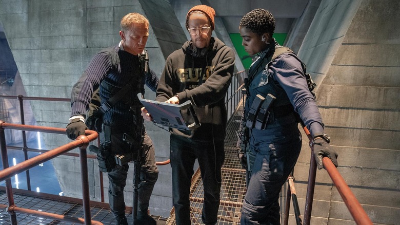Cary Joji Fukunaga on the set of No Time to Die