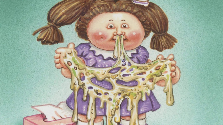 Messy Tessie covered in snot, one of the Garbage Pail Kids