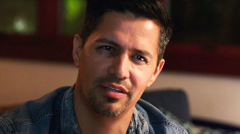 Jay Hernandez's Thomas Magnum is seen in closeup in Magnum PI