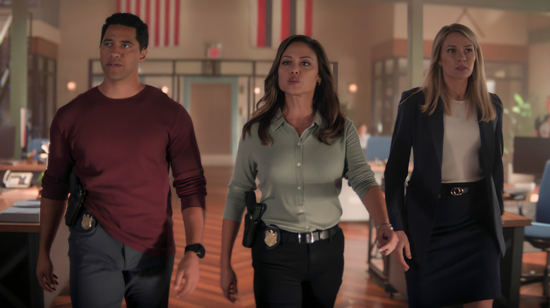 Kai, Jane, and Kate walking side by side on "NCIS: Hawaii"