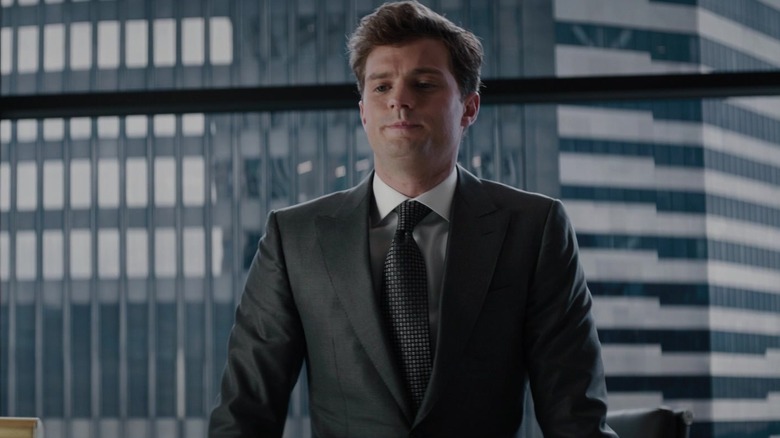 Jamie Dornan as Christian Grey looking disappointed in Fifty Shades of Grey