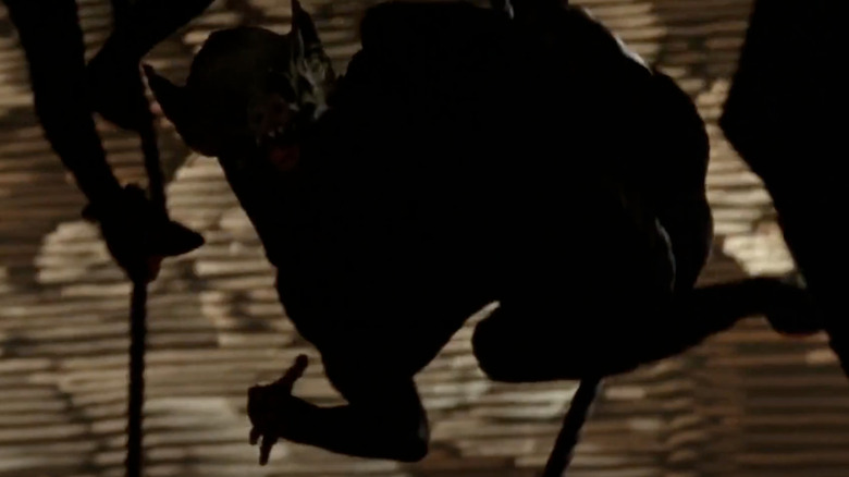 Batman Begins opera scene, actor in full body bat costume