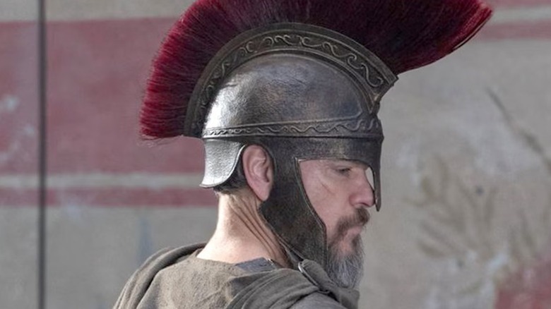 Matt Damon dons a helmet as Odysseus in The Odyssey