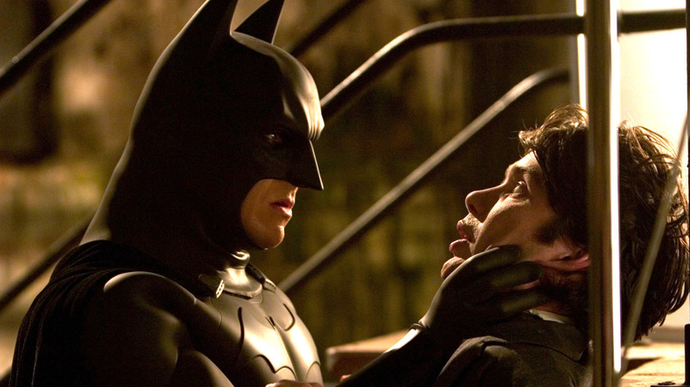 Batman interrogating Scarecrow in Batman Begins