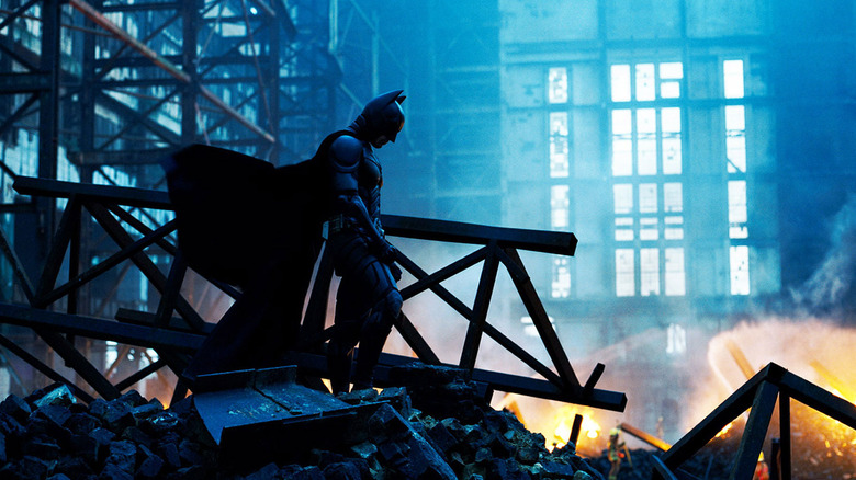 The dark knight, Batman, is saddened by the wreckage of the building, Matt Rachel