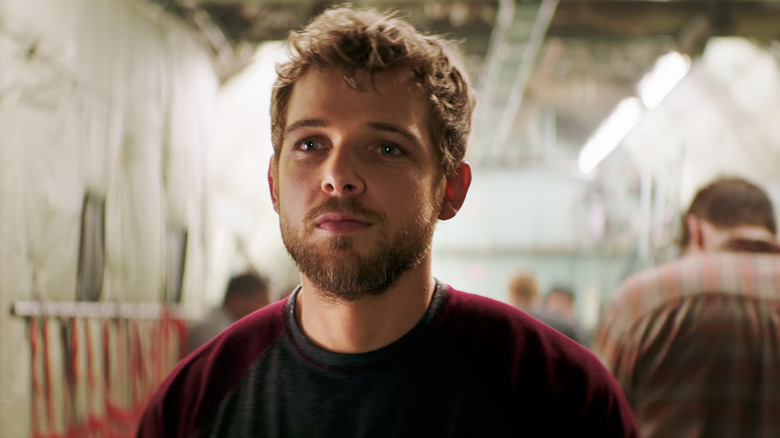 Max Thieriot's Clay Spenser looks worried in closeup in SEAL Team