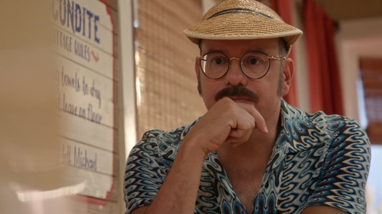 David Cross is deep in thought as Tobias Fünke in Arrested Development